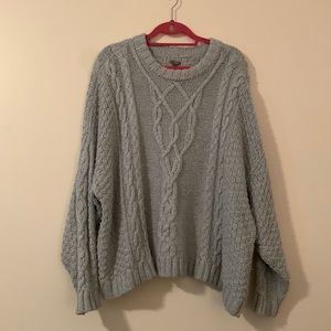 Aerie XL gray cable knit sweater